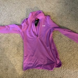 Purple under armour long sleeve quarter sip size s/m